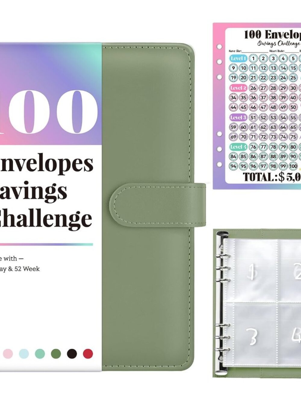 100 Envelopes Money Saving Challenge, Savings Challenges Book